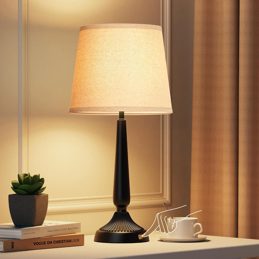 PARTPHONER Cordless Table Lamp, 5000mAh Battery Rechargeable Touch Lamp, 3-Le...