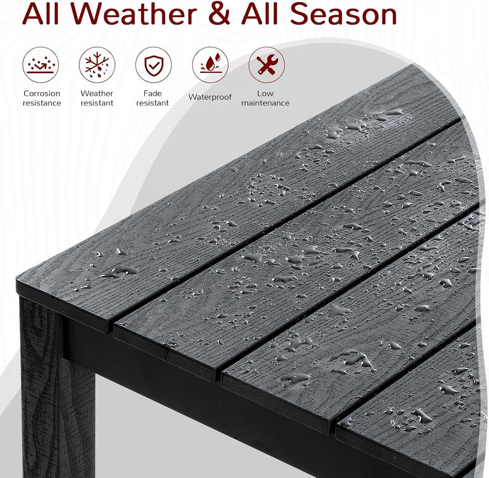 Stoog 7 Pieces Patio Dining Sets, All-Weather HIPS Material & Aluminum Fr...