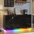 LVSOMT 63" RGB High-Gloss Sideboard Buffet Cabinet with Large Storage