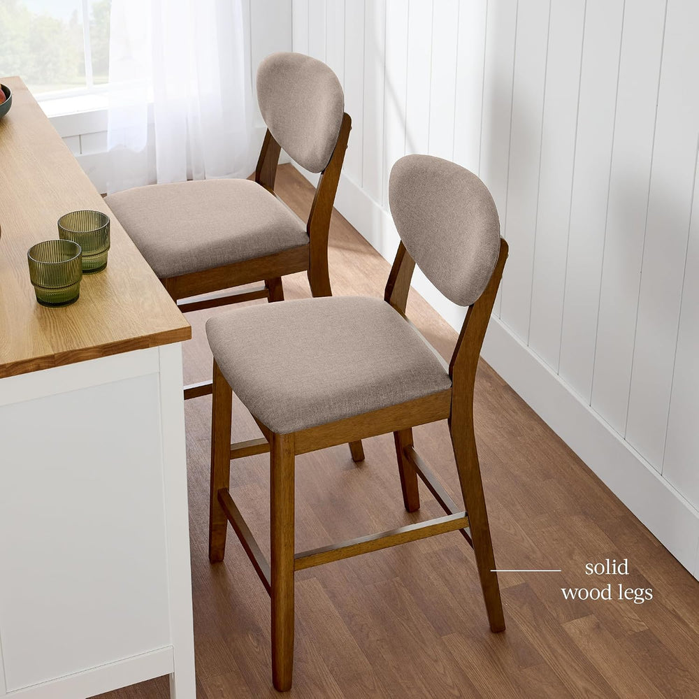 Best Choice Products Set of 2 Counter-Height Bar Stools, Mid-Century Modern, ...