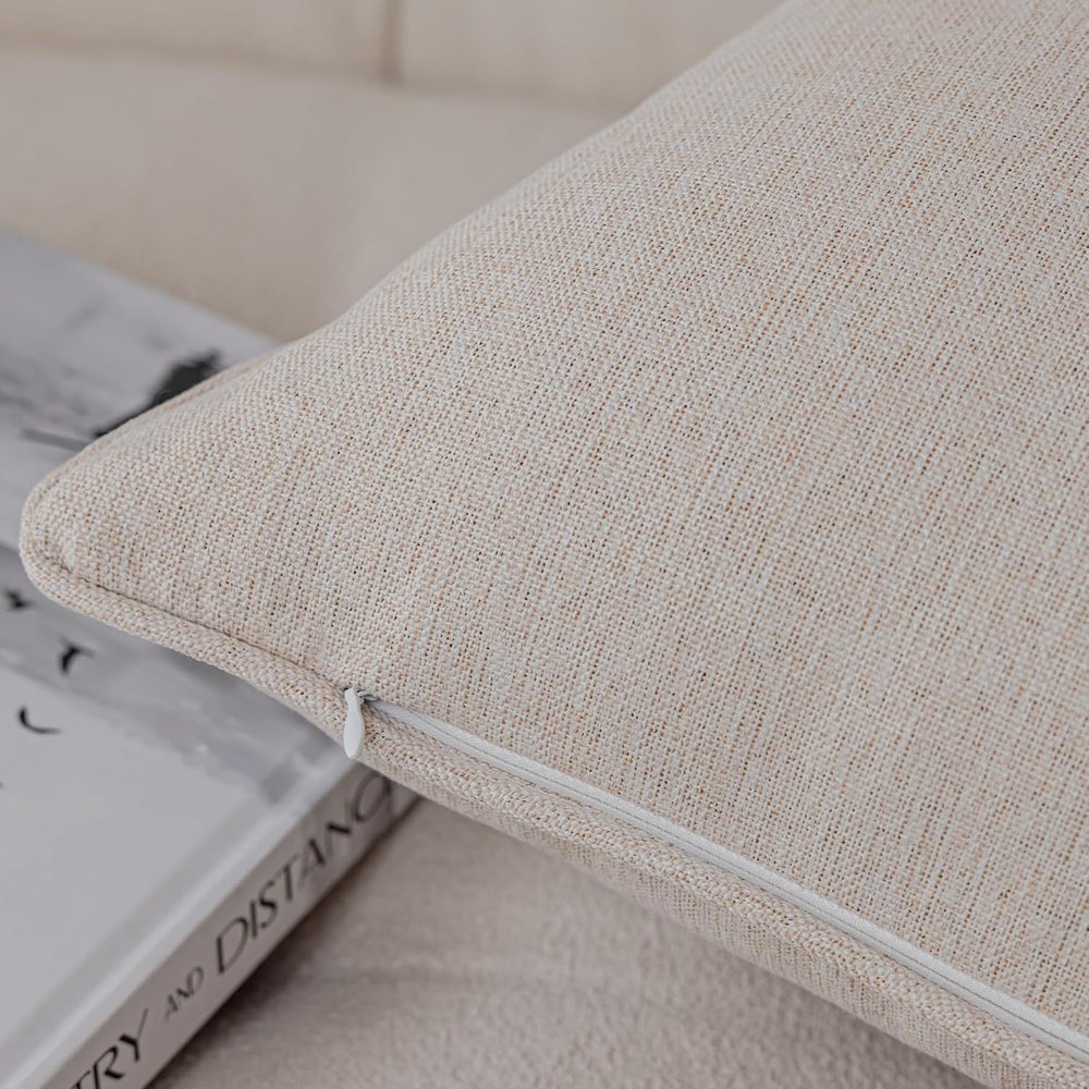 VisionaryHomeDesign Throw Pillow Case, Soft Beige, 18 x 18 Inches