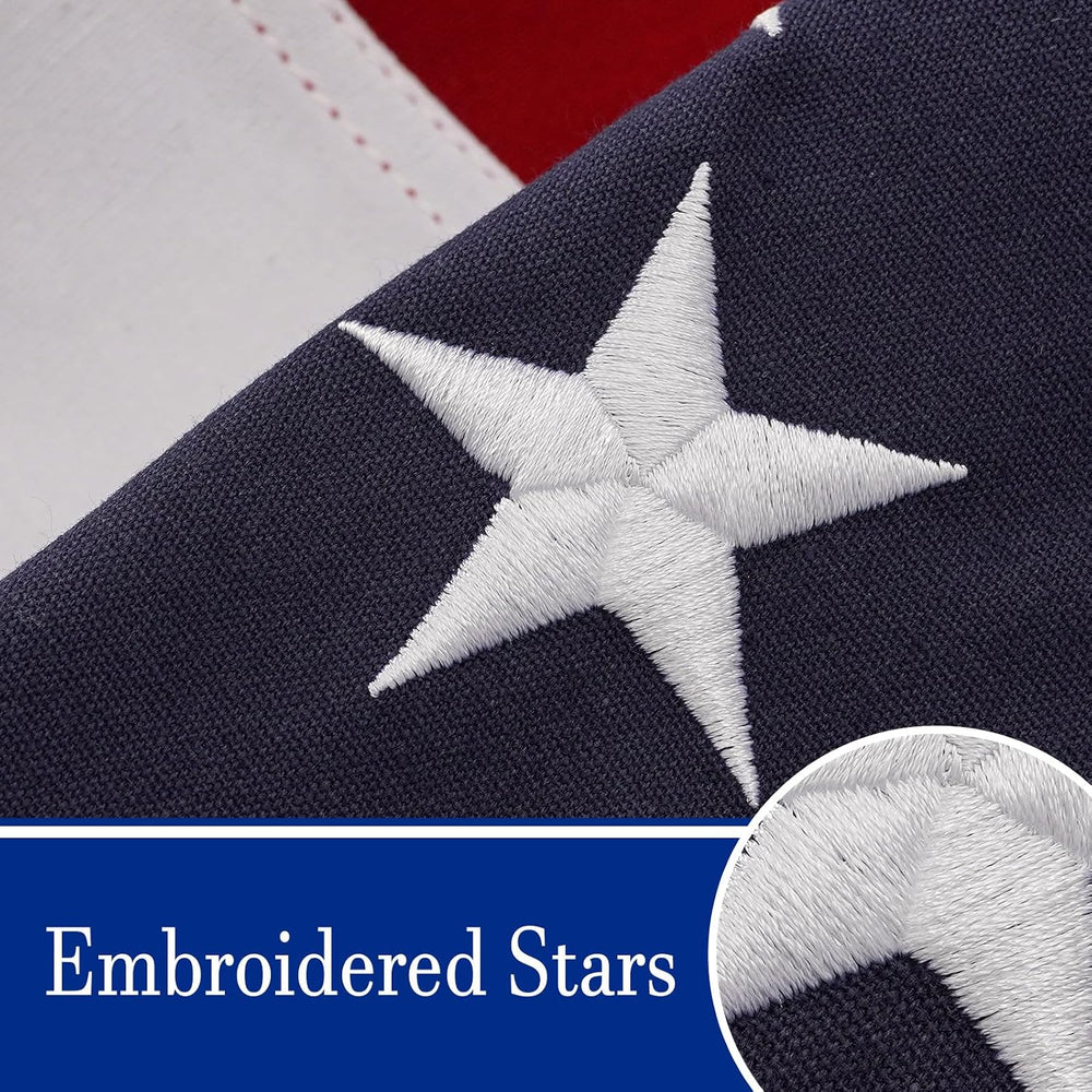 Bradford Cotton American Flag 4x6 feet Embroidered Star Cloth USA US Flags So...