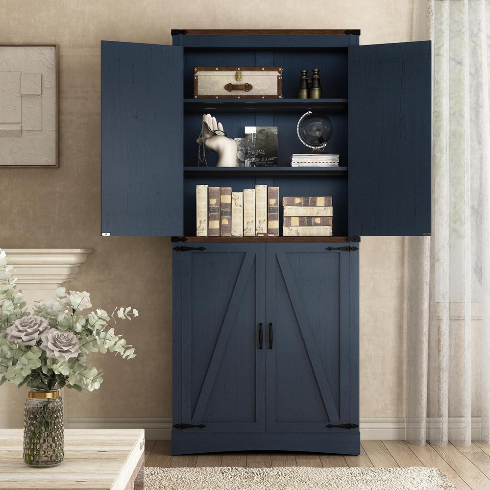 Hlivelood 71" Tall Kitchen Pantry,Farmhouse Storage Cabinet with Adjusta...
