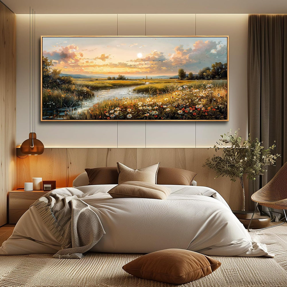 FUHAIHUA Wood Framed Canvas Wall Art For Living Room Large Wall Decor For Off...