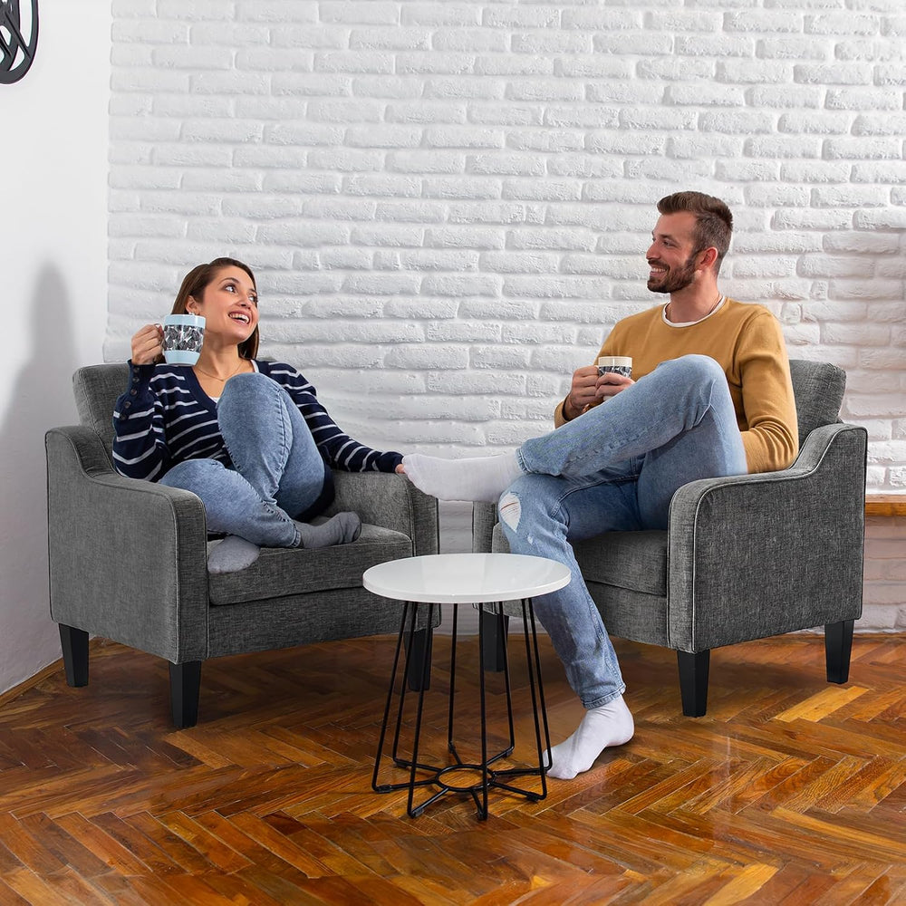 VINGLI Accent Chairs Set of 2, Chenille Upholstered Armchair Living Room