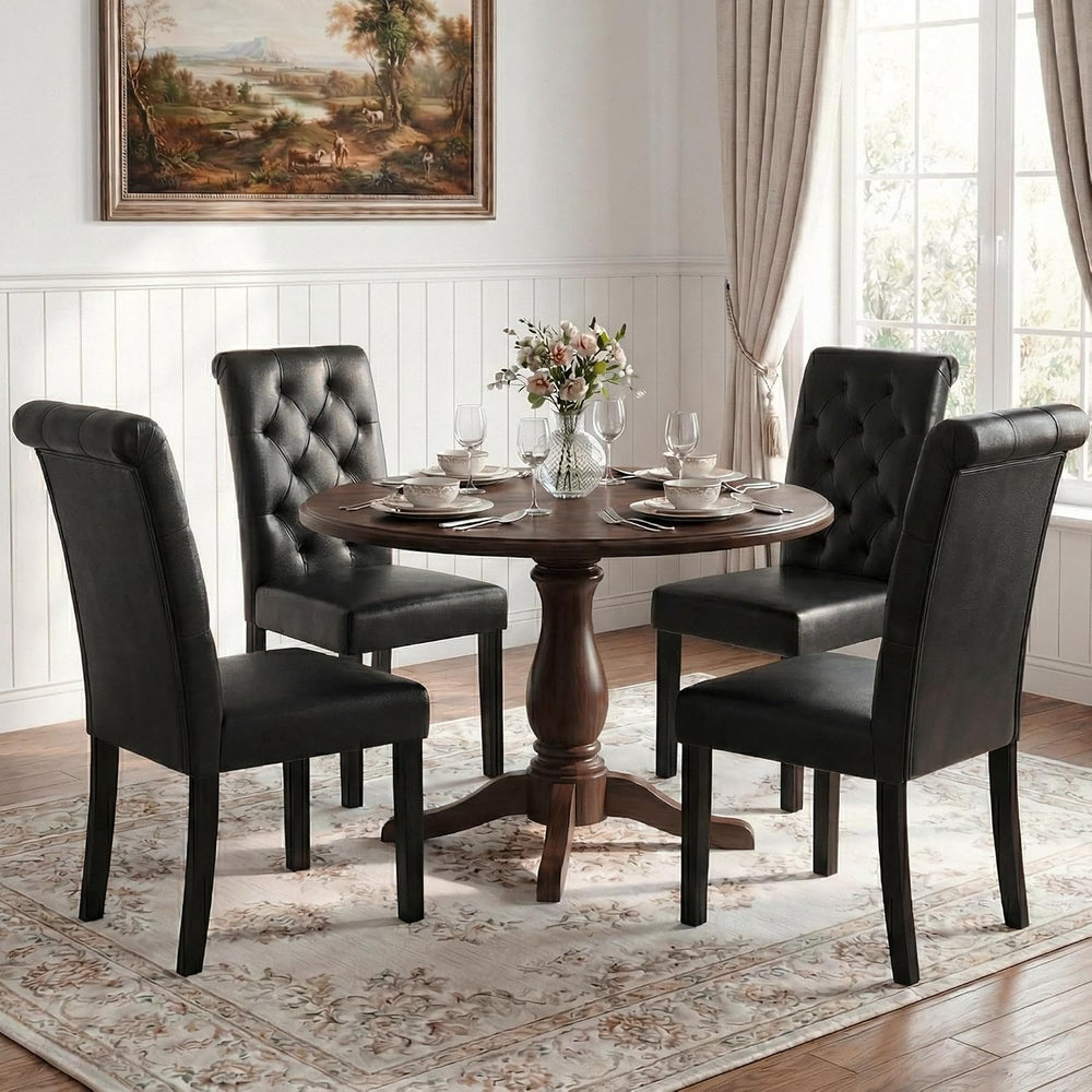 LSSBOUGHT Upholstered Dining Chairs Set of 2,Tufted Parsons Kitchen Chair wit...