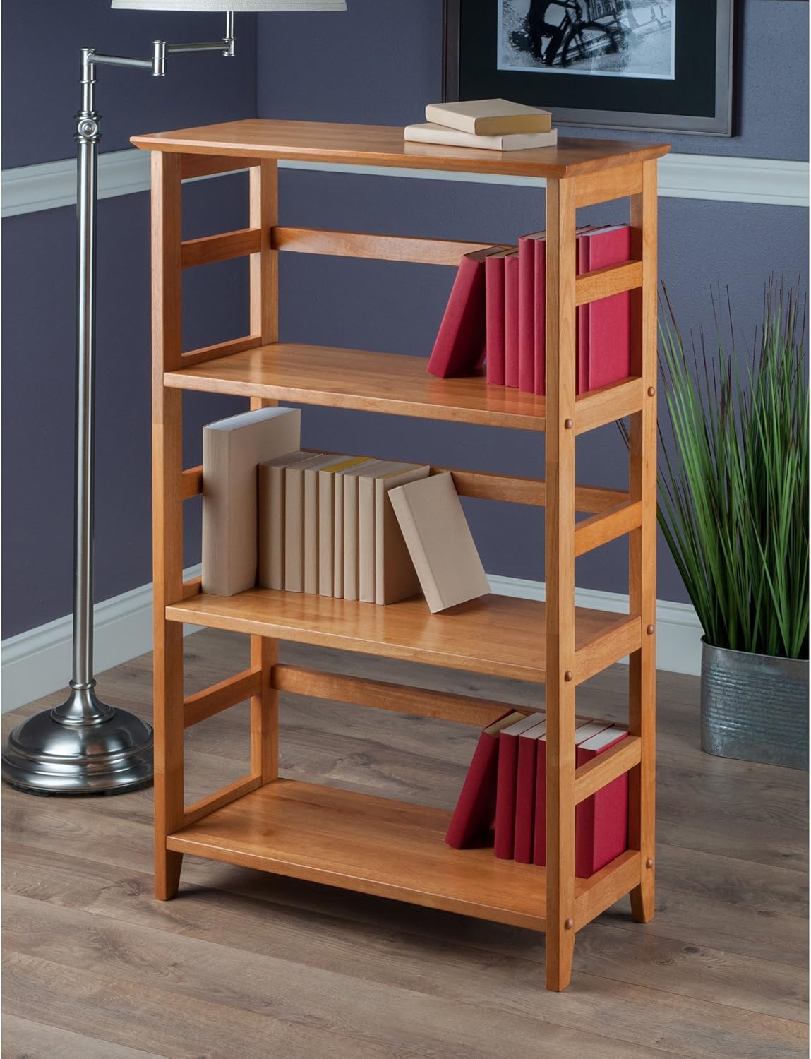 Winsome Studio 3-Tier Bookshelf, Honey Pine, 42"