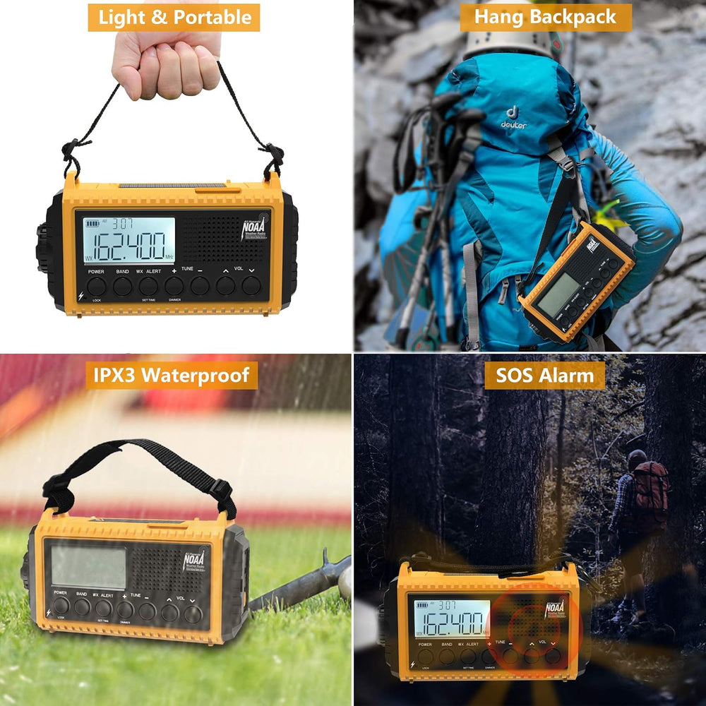 Raynic Emergency Radio, 5000mAh/18500mWh Weather Radio, Solar Hand Crank Radi...