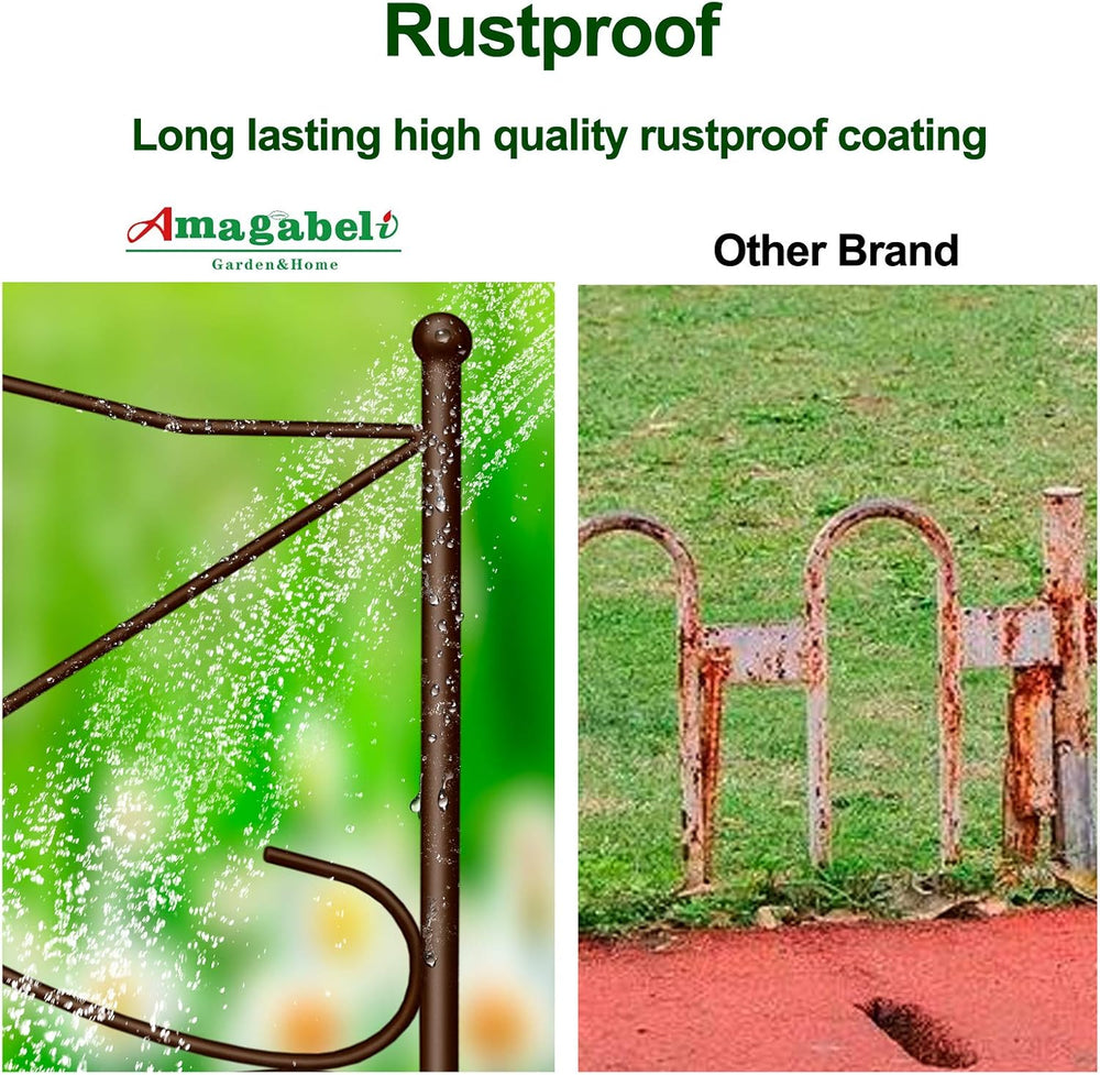 AMAGABELI GARDEN & HOME 5 Panels Decorative Garden Fence 24in(H) x10ft(L)...