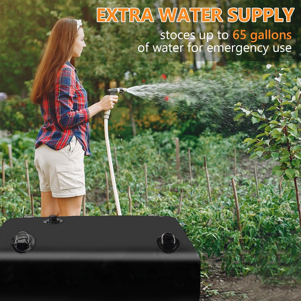 Rodelna Water Storage Bladder, Water Tank 65 Gallon Foldable Portable Water S...