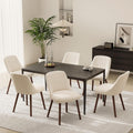 MALOL Dining Chairs Set of 6,Modern Fabric Kitchen Chairs with Back,Beige