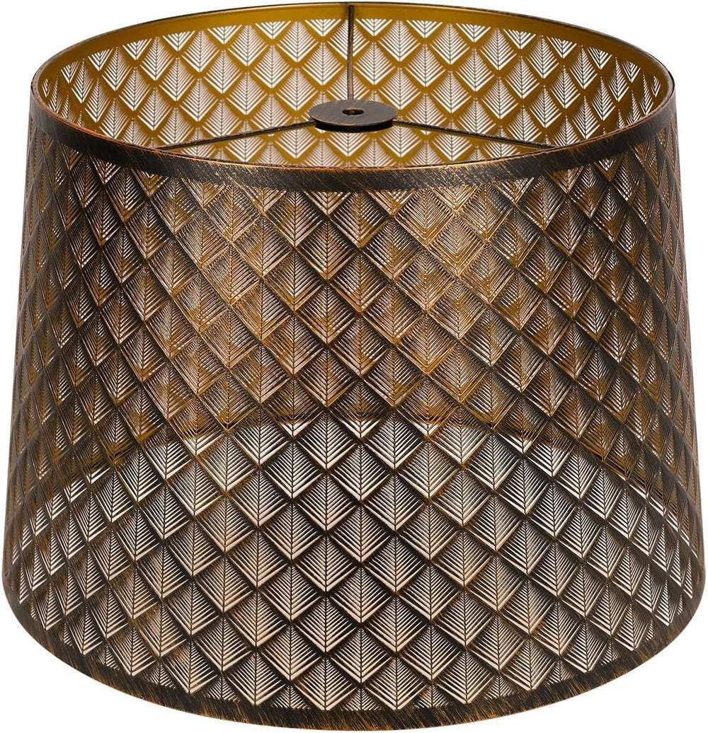 Drum Metal Etching Large Lamp Shade,Bronze Gold 12"TopX14"BottomX10...