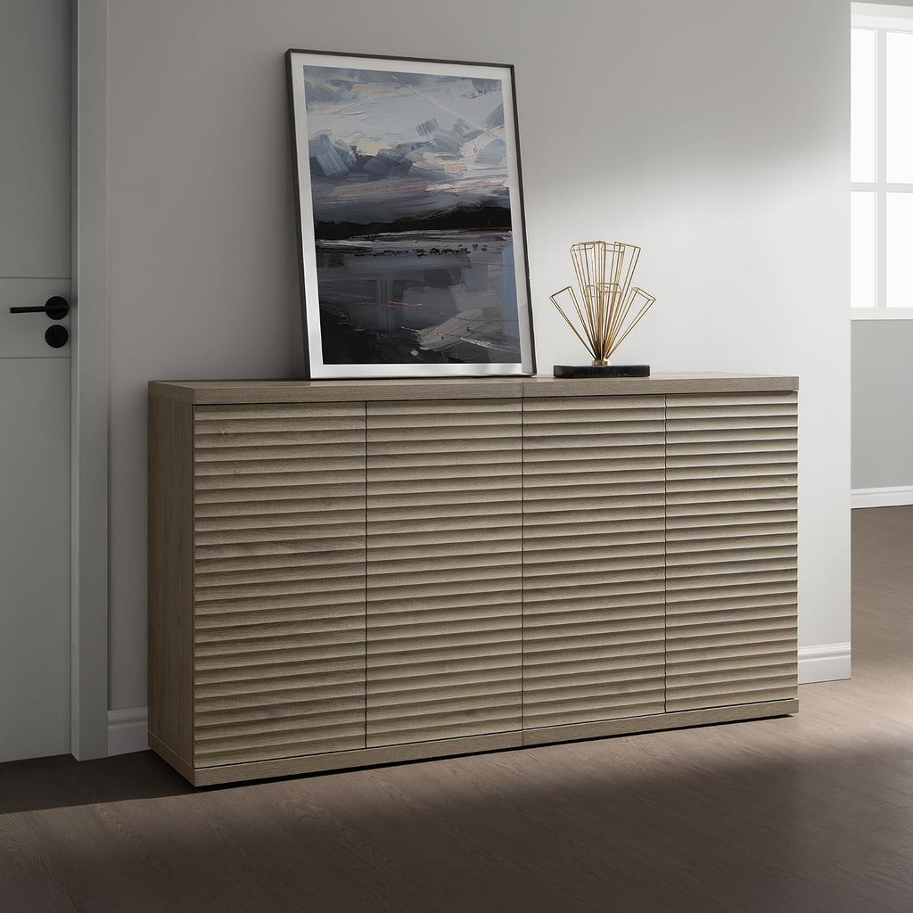 SICOTAS Buffet Cabinet with Storage Sideboard Cabinet with Doors & Shelves