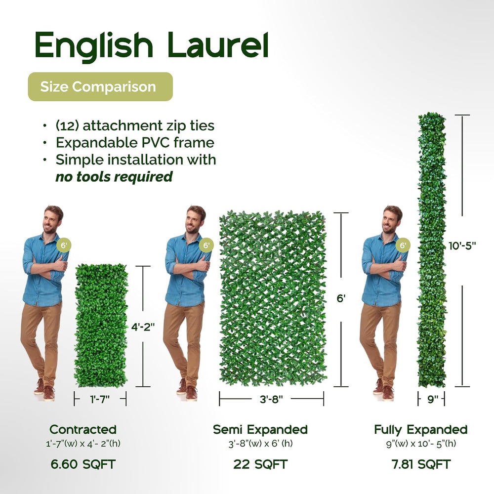 NatraHedge 20''X50'' Artificial Privacy Grass Wall Decor, Lau...