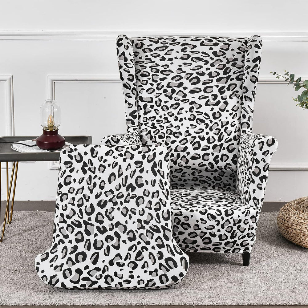 Wing Chair Slipcover, 2-Piece Printed Wingback Chair Cover