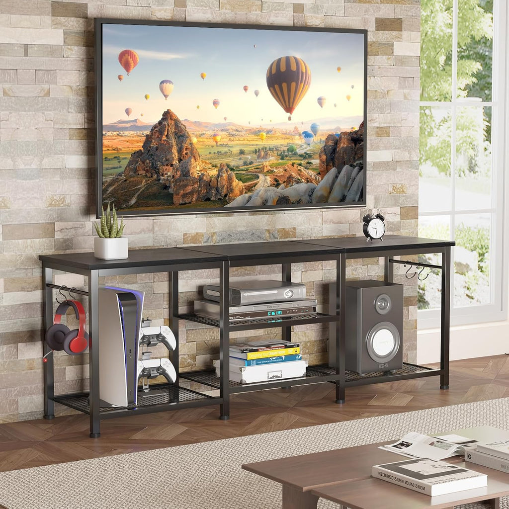 YGEOMER TV Stand for TVs Up to 55 Inch, Black