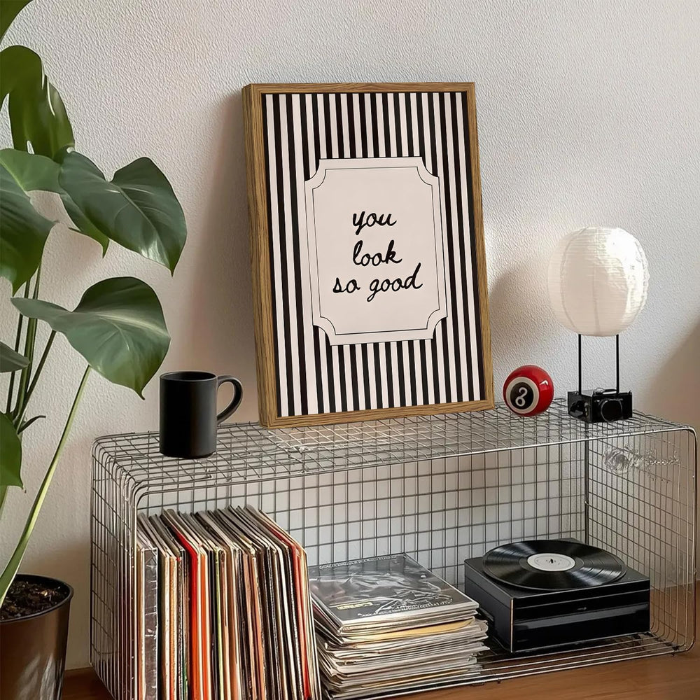 You Look So Good Bathroom Wall Art Trendy Inspirational Quote Sign Wall Decor...
