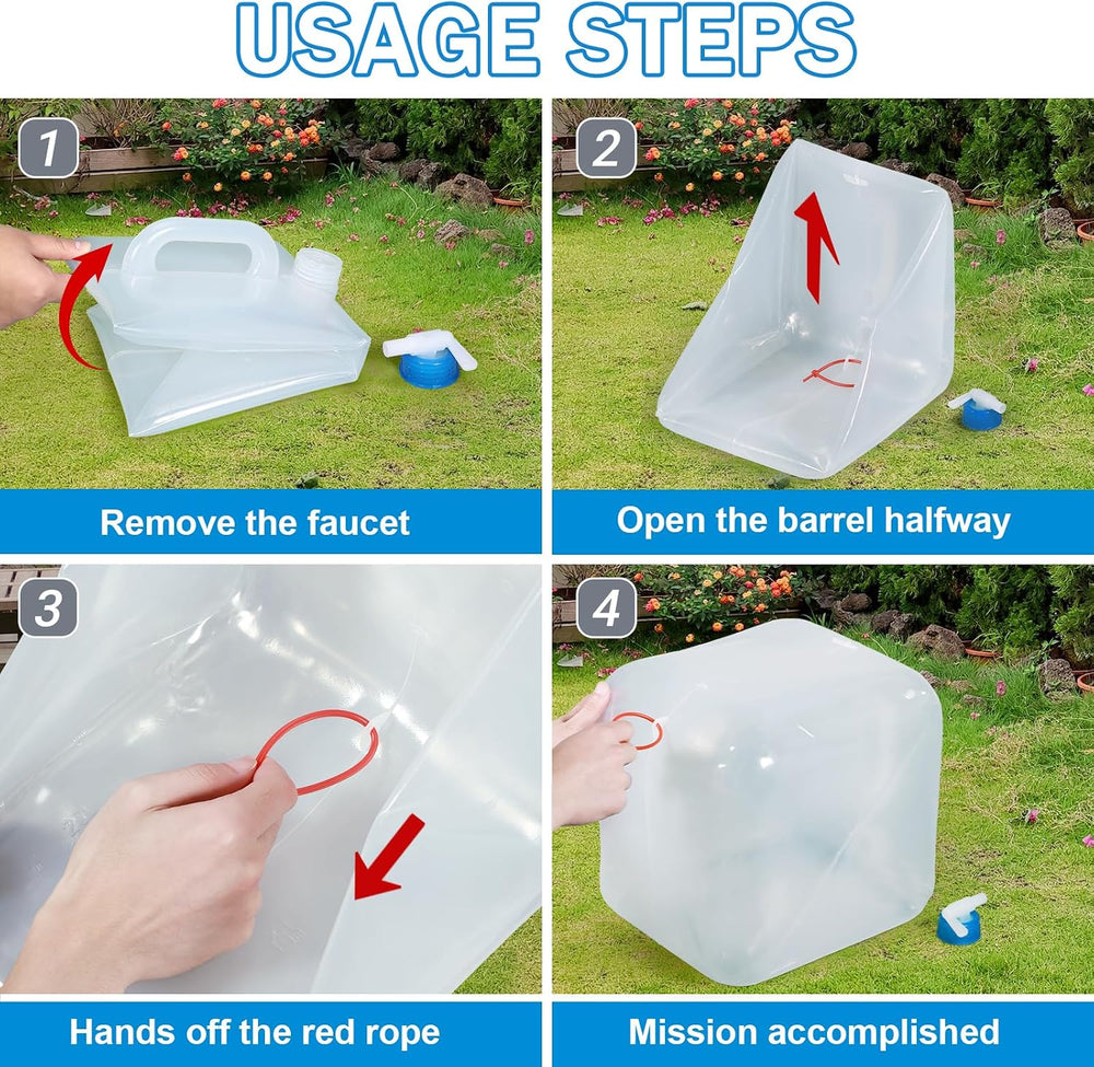 ASEVAT [2 Pack] 5.3 Gallon /20L Collapsible Water Container with Spigot &...