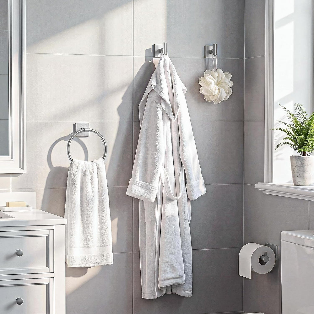 4-Piece Towel Holder Set, Brushed Nickel Bathroom Accessories Set