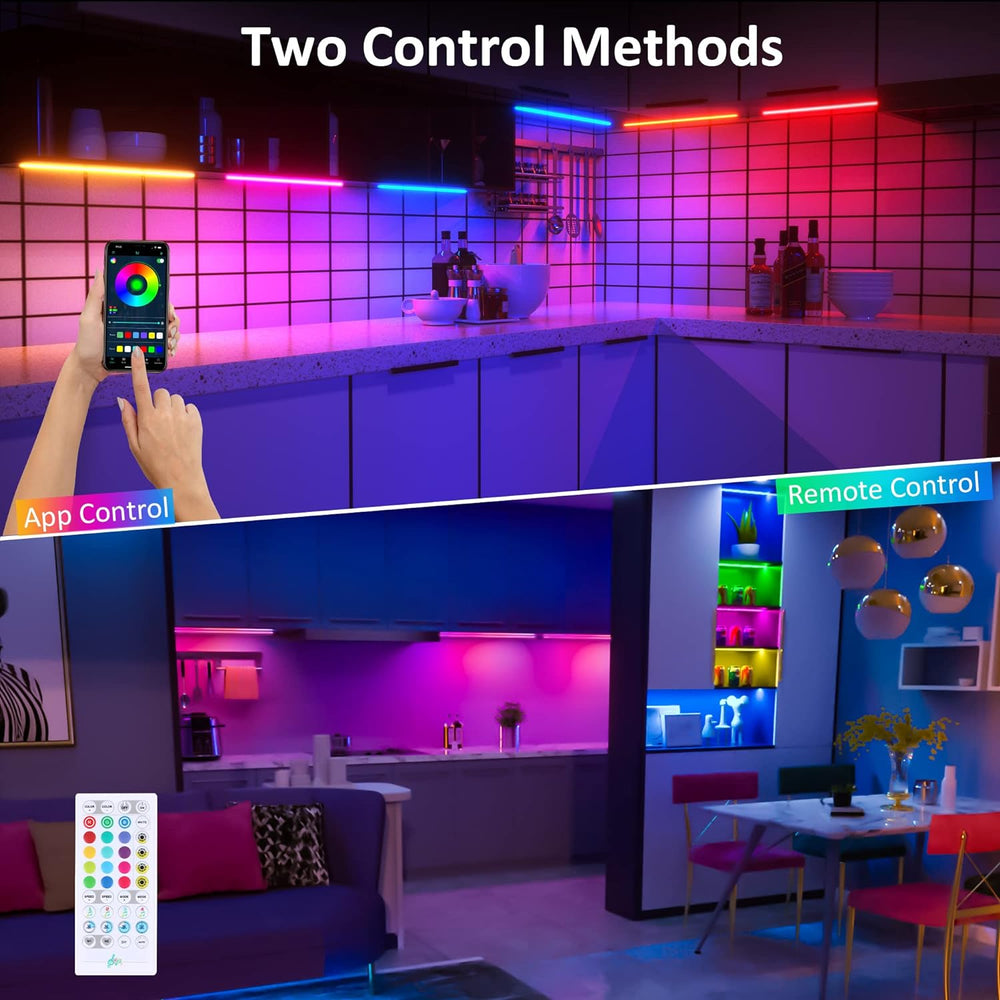 Benreom 6 Pack RGB Under Cabinet Lights with App and Remote Control