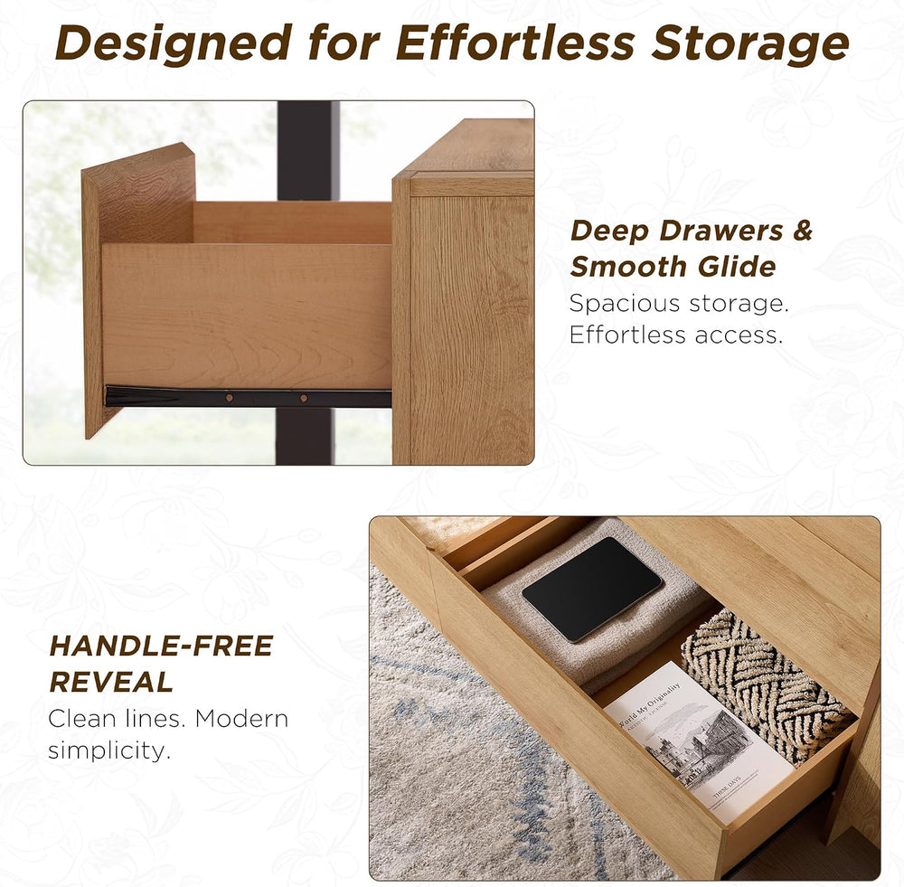 OKD 63" Modern 9 Drawer Dresser for Bedroom, 20" Depth for More Sto...