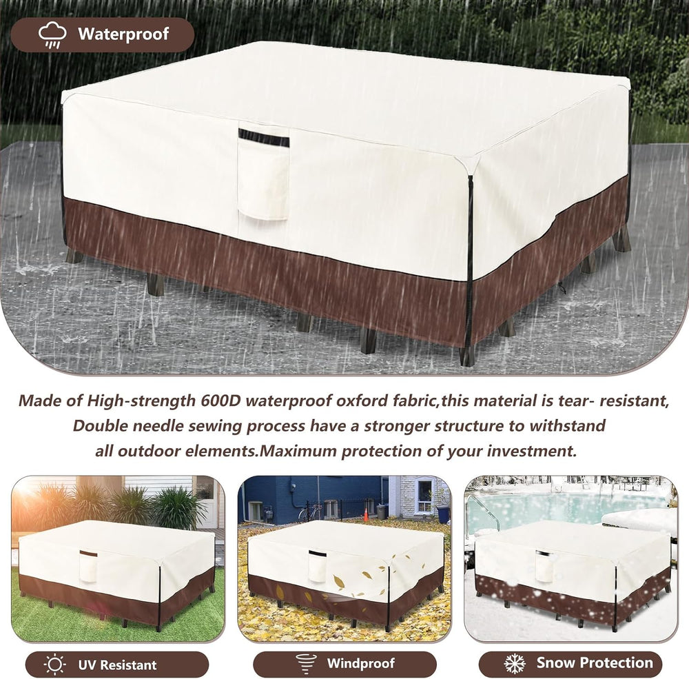 Patio Furniture Cover for 5 Pieces Set-Waterproof 600D Oxford Fabric Cover fo...