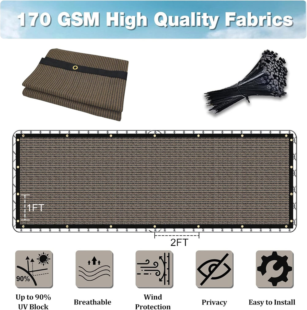UPGRADE 0 4' X 5 0' Privacy Screen Fence, Heavy Duty Fencing Shade Co...