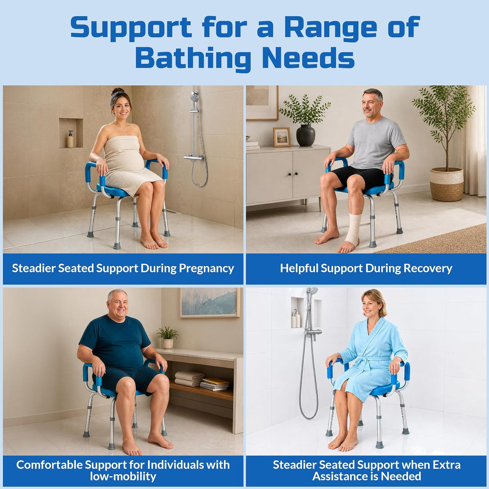 Platinum Health Independence Medical Shower Bench, Bath Stool Chair, Bathroom...