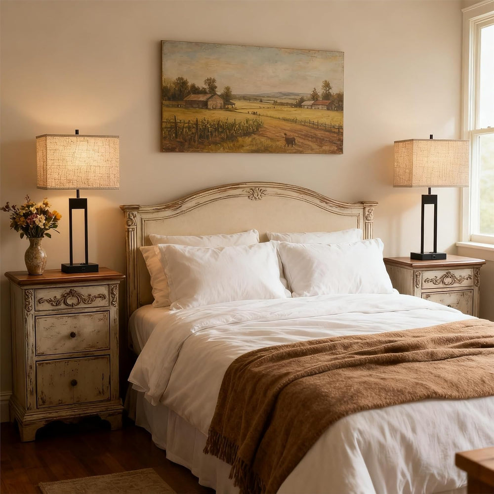 Extra Large 25.5" Nightstand Table Lamps for Bedrooms Set of 2, Bedside ...