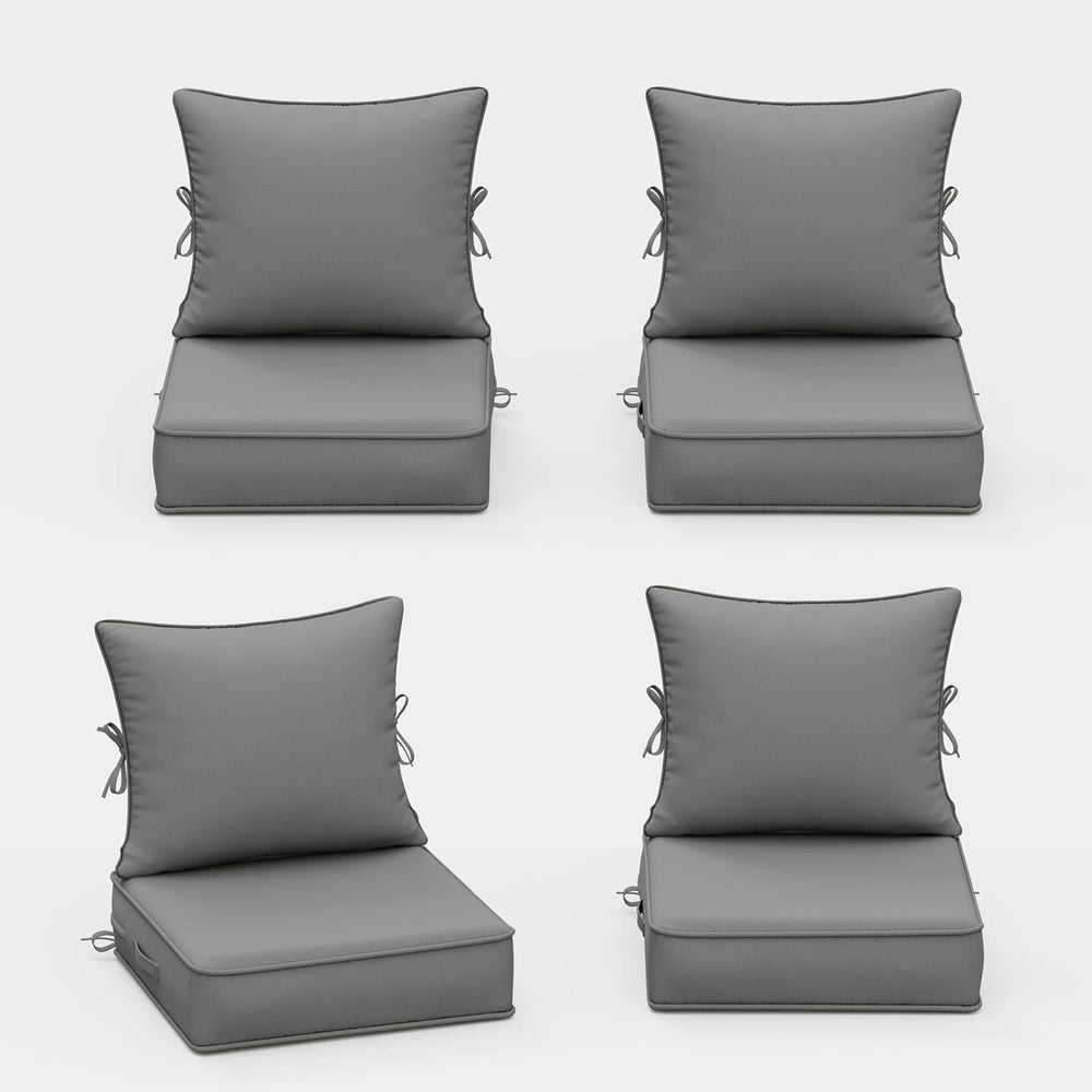 Outdoor Chair Cushion Set of 4, 19x19x4 Waterproof Fade Resistant