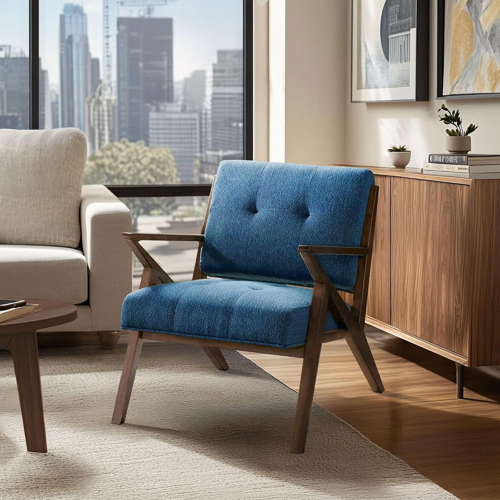 INK+IVY Rocket Mid,Century Modern Accent Chairs for Living Room with Solid Wo...