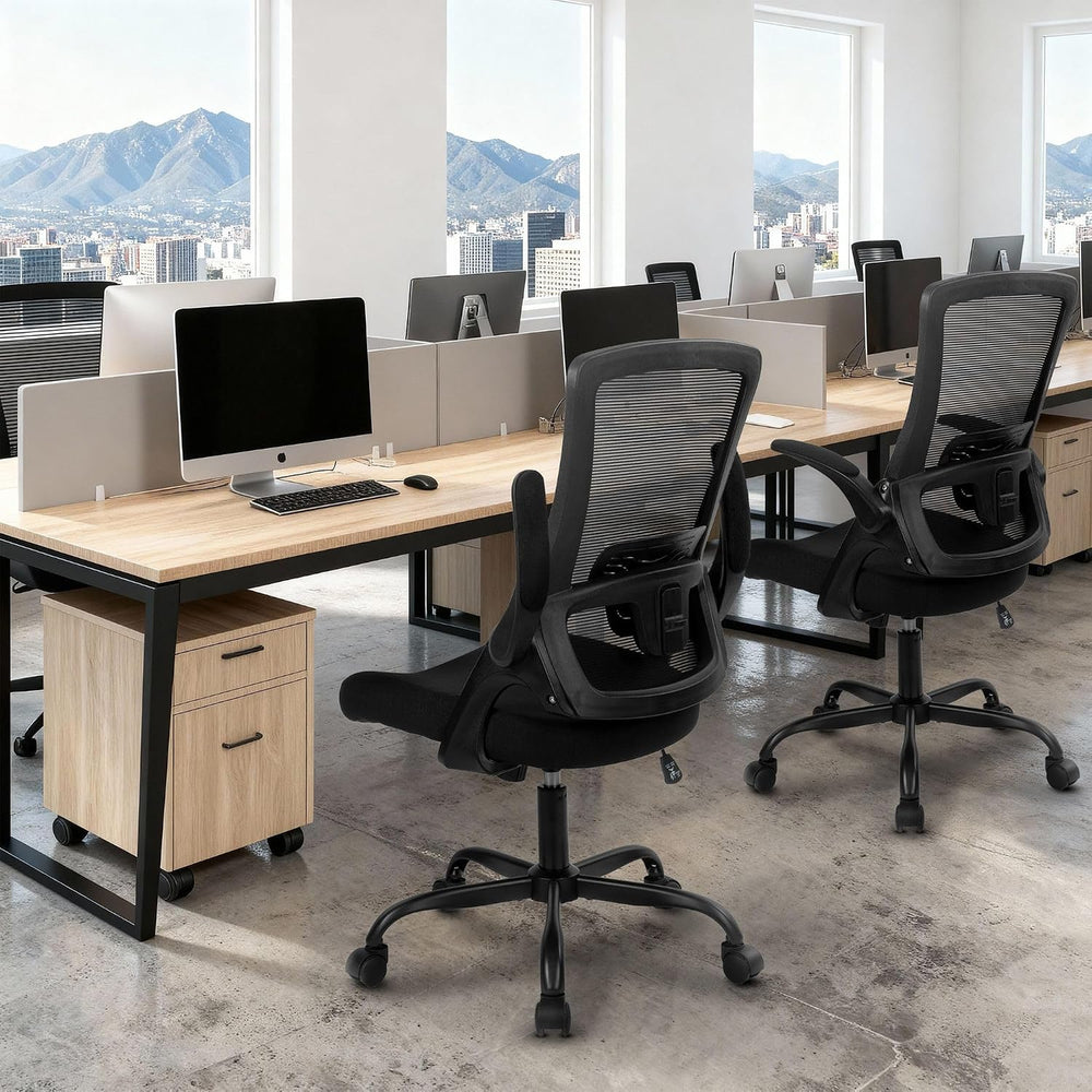 NEO CHAIR Office Desk Mesh Chair with Adjustable Ergonomic Lumbar, Black