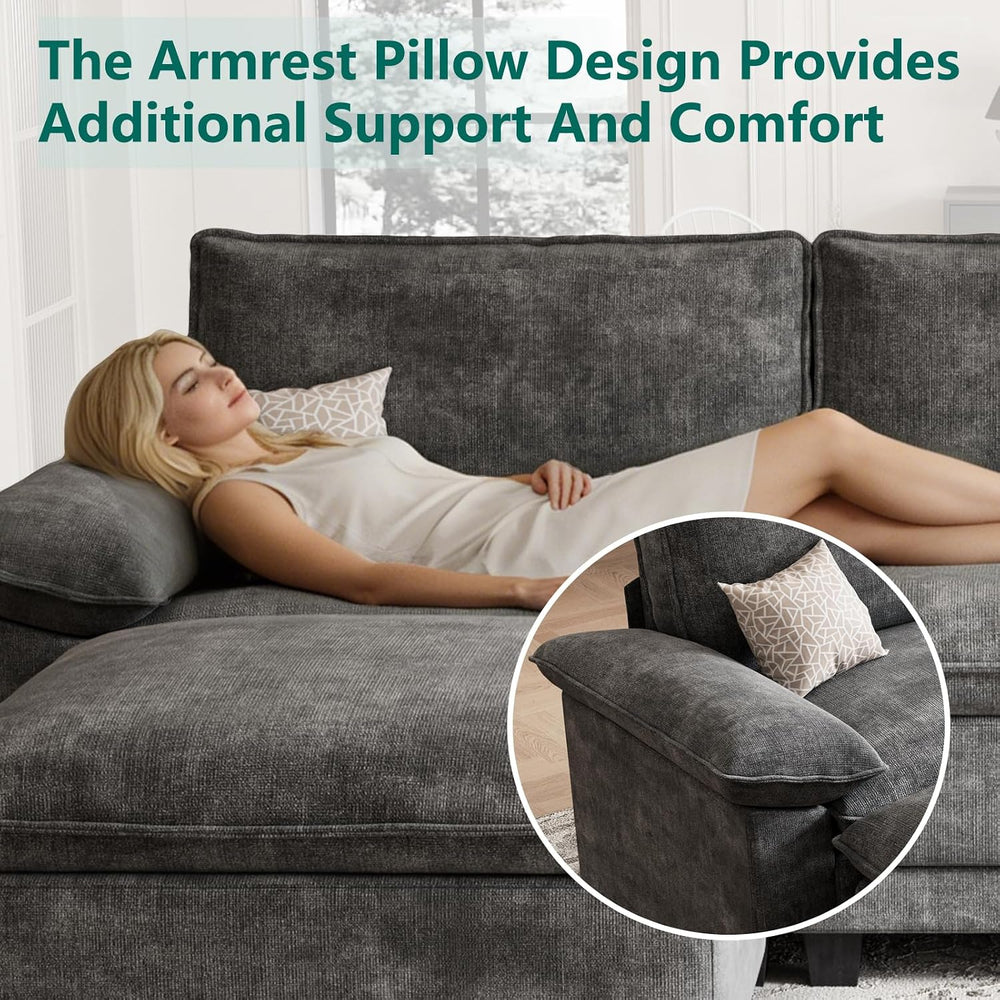 108" Modular Sectional Couch, L Shaped Cloud Sofa for Living Room