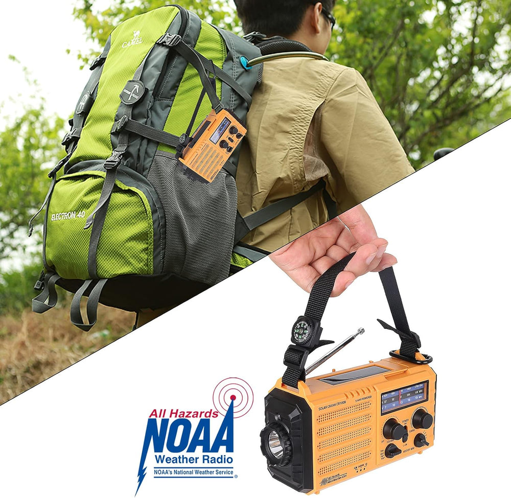Raynic Weather Radio, 5000mAh/18500mWh NOAA Weather Radio, Solar Hand Crank E...