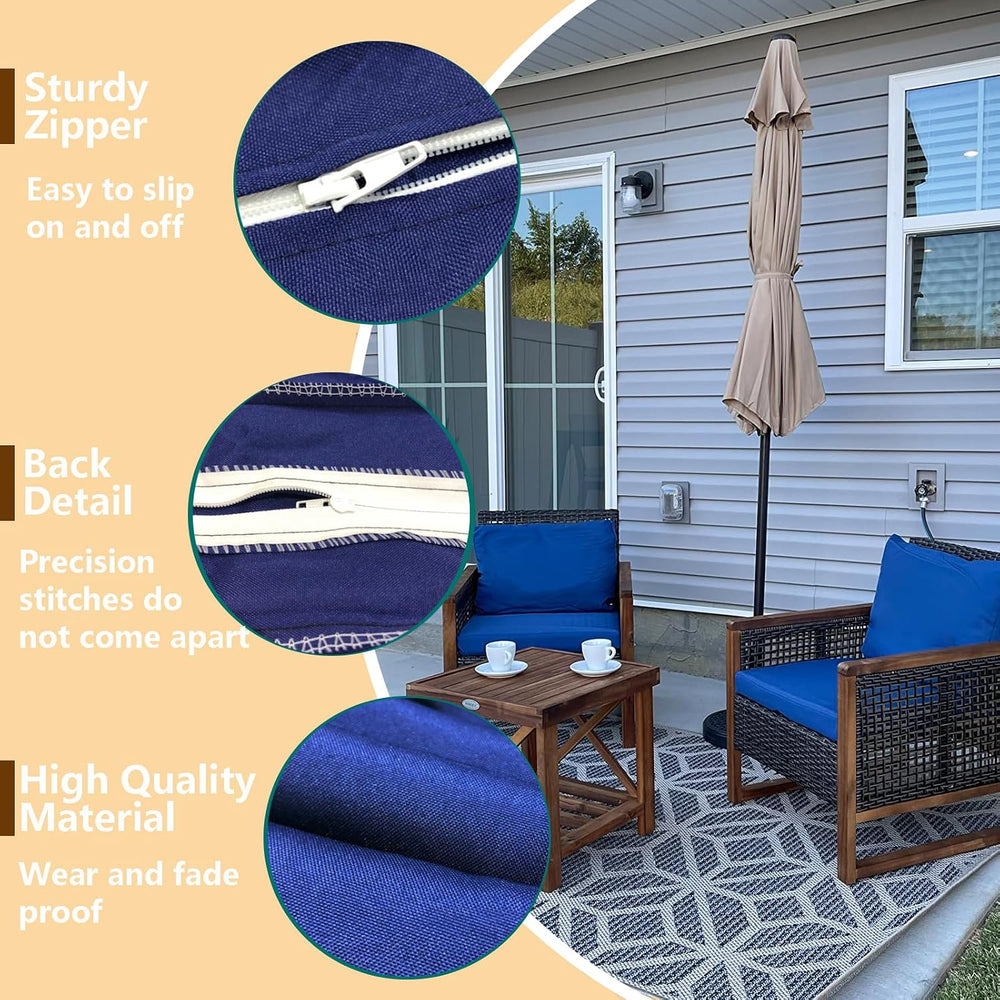 Oslimea Outdoor Cushion Covers Replacement 20x20x2 inch, Blue, 4 Pack