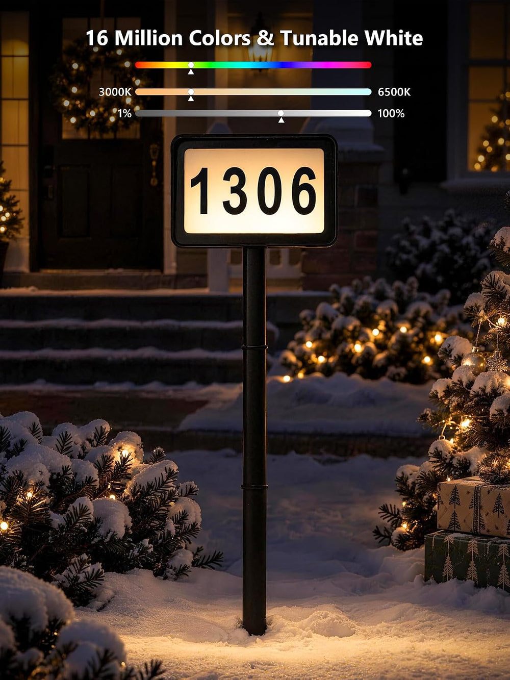 Brizled Smart Solar House Numbers, Light Up Address Signs for Outside Yard