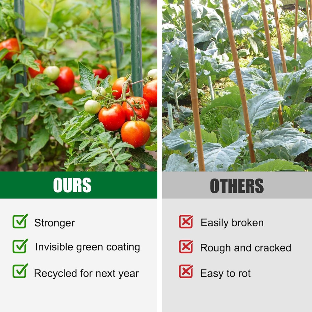25 Pack 55 Inch Tall Plant Stakes for Tomatoes & Climbing Plants