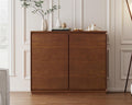 LKTART 39"Real Wood Veneer Narrow Sideboard Buffet,Entryway Storage Cabinet