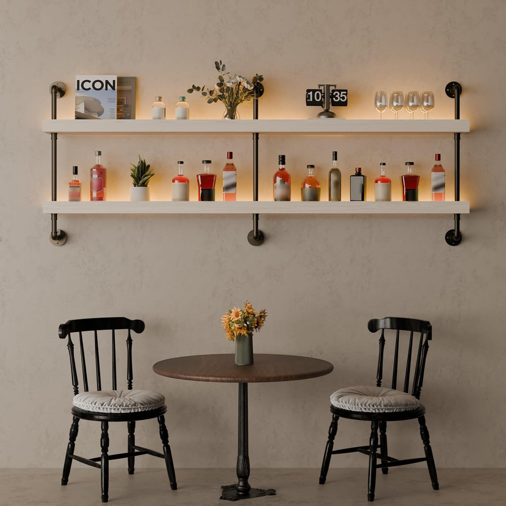 Bar Shelves, Wall Mounted Wine Rack, White, 60 Inch