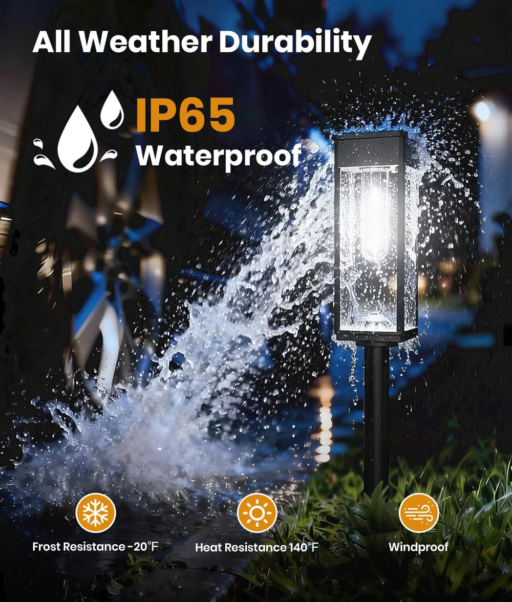 ALFIOT Solar Pathway Lights Outdoor, 8 Pack, Cool White, 3 Heights, IP65