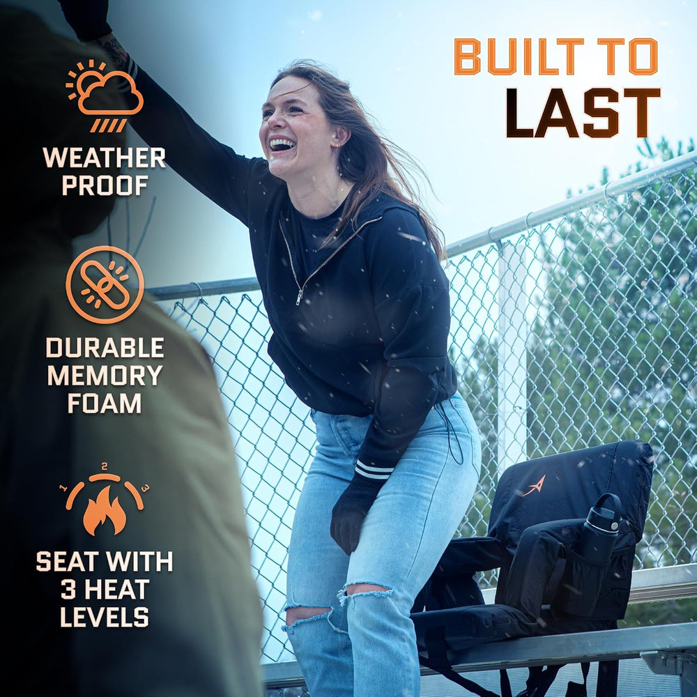 Heated Stadium Seats for Bleachers with Back Support – USB Battery Included -...