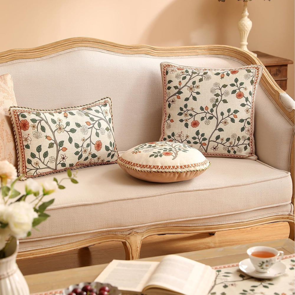 ISAENNE Designer Vintage Elegant Throw Pillow Cover,Set of 4