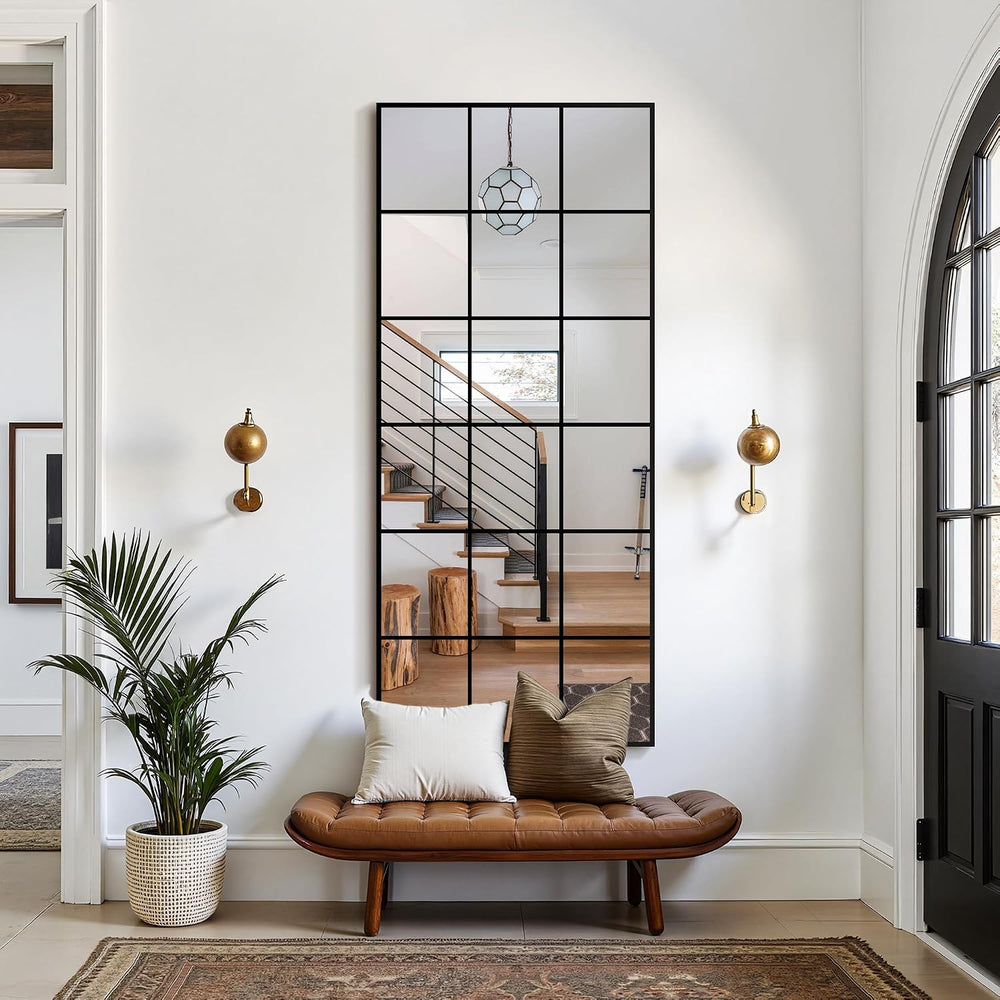 Full Length Mirror Window Pane, 30" x 70" Large Decorative Mirror, ...