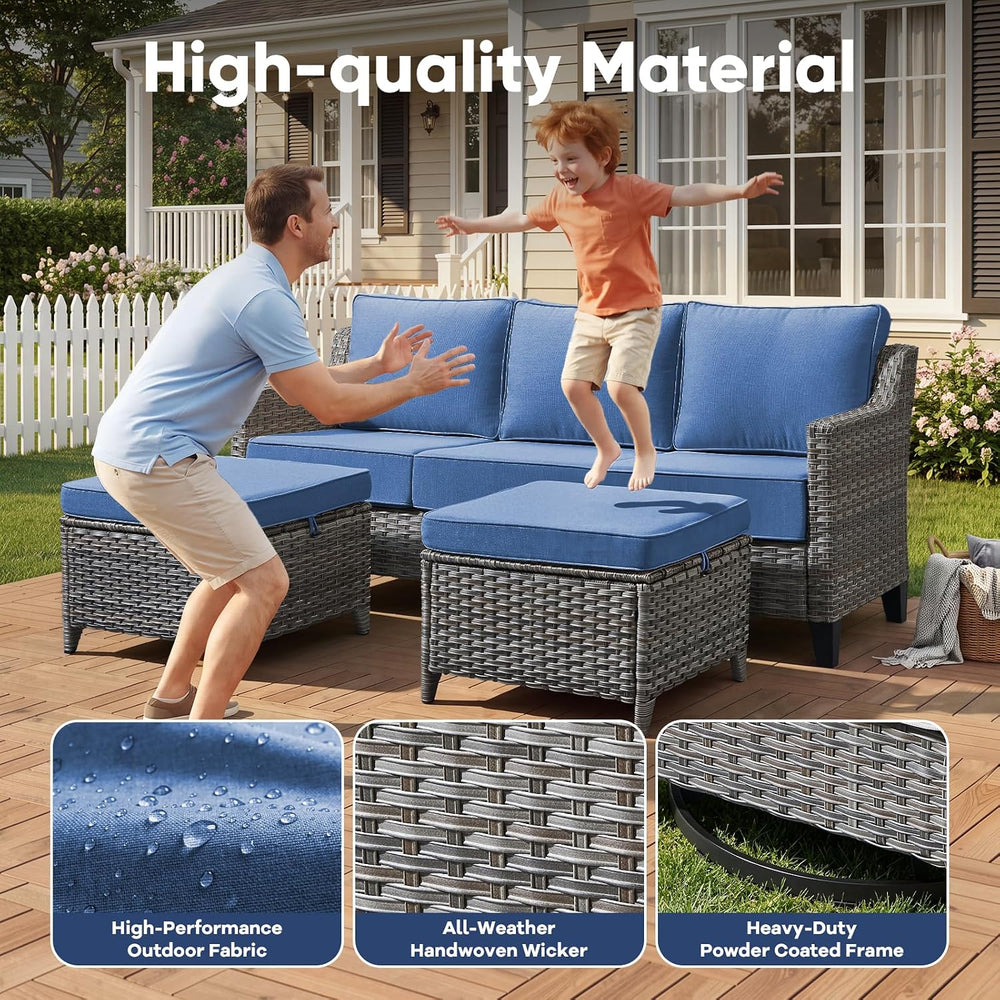 Luxury Outdoor Swivel Rocker Patio Chairs-3 Piece Wicker Patio Rocking Chairs...