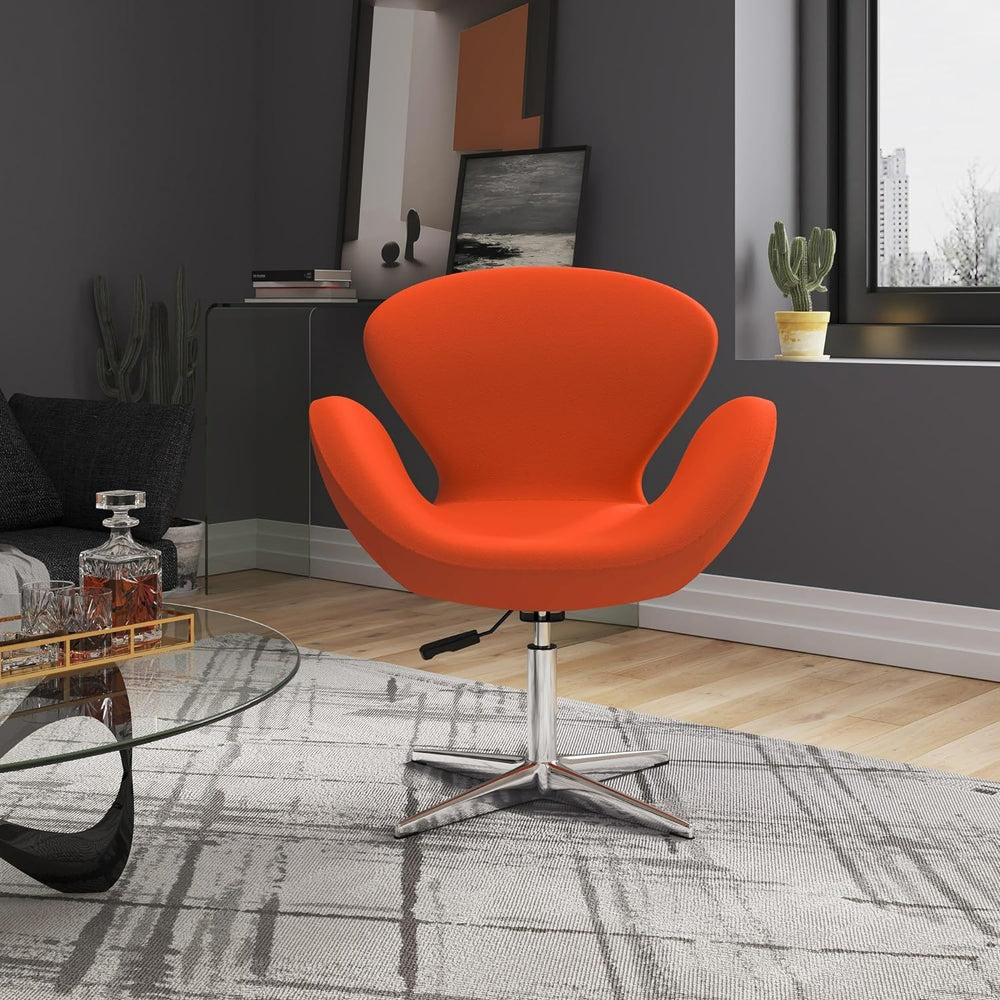 Manhattan Comfort Raspberry Adjustable Swivel Accent Chair Set of 2 with 360°...