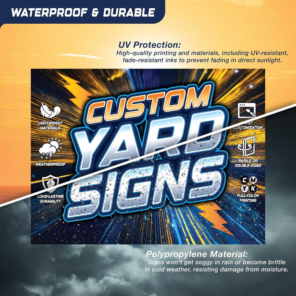 SignsDirect 50-Pack of Custom 24x18 Yard Signs, UV Ink Printed Full Color Wat...