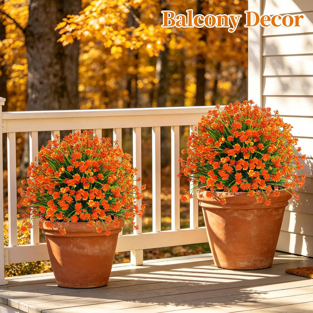 Yangrass 2 Pack Fall Artificial Flower Topiary Balls with Ground Spike