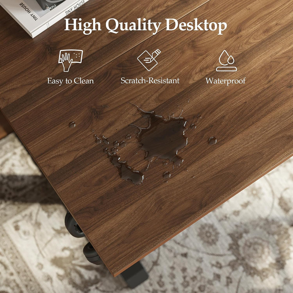 Klicelor 48 x 24" Electric Standing Desk, Height Adjustable, Dark Walnut