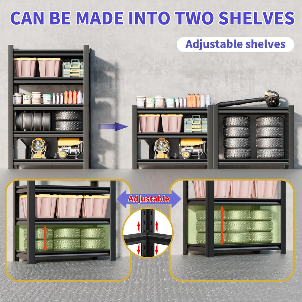 Hzdbhd 40" W Garage Shelving Unit, 5-Tier Metal Storage Shelves