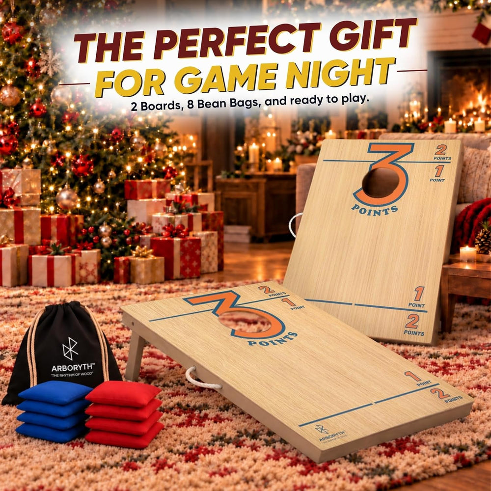 Regulation Cornhole Board Set - Dare to Play at 4x2 ft or 3x2 ft